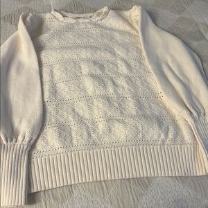LOFT Cream Women's Crew Neck Sweater